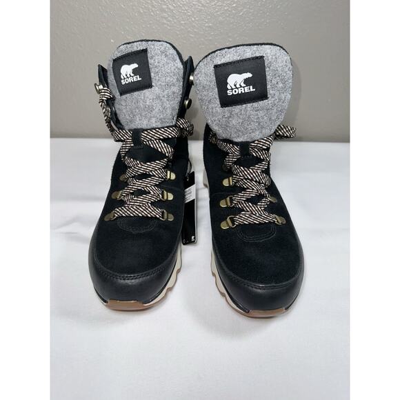 NEW Sorel Kinetic Conquest 9.5 Black Waterproof Hiking Boots Women’s Gum NWT - Picture 4 of 12